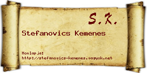 Stefanovics Kemenes névjegykártya